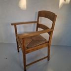 Amsterdamse School Stoel Eiken Biezen Zitting. thumbnail 4