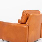 Danish Modern Cognac Leather Armchairs From 1960’S thumbnail 9