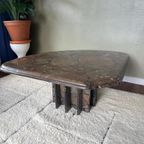 Vintage Brutalist Natuurstenen Fossiele Salontafel thumbnail 5