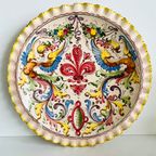 Vintage Decoratieve Dragon Plate Schaal Kleurrijk Made In Italy thumbnail 5