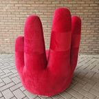 90'S Vintage Fauteuil Rode Handstoel Retro Fauteuil thumbnail 11