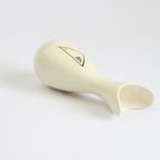 Organic 1950S Shaped White Ceramic Base By Flora Pottery thumbnail 6