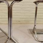Set Van 2 Vintage Chrome En Vinyl Kruks Krukjes thumbnail 12