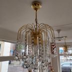 Opaliserende Hollywood Regency Hanglamp Kroonluchter Vintage thumbnail 12