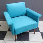 Blue Velvet Armchair 1960S thumbnail 4