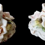 Paar Capodimonte Rozenkandelaars. thumbnail 3