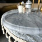 Draaiplatrau Rond Grey Marble Vintage thumbnail 2