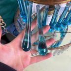 Vintage Blauwe Teardrop Luster / Chandelier / Hanglamp thumbnail 2