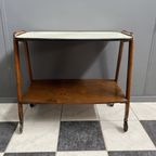 Wood And Formica Serving Trolley 1960S thumbnail 7