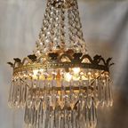 Zakkroonluchter Hanglamp Frans Kristal Vintage Goud thumbnail 19