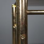 Goudkleurige Hollywood Regency Rookglazen Bijzettafel, Zuil thumbnail 7