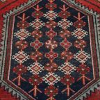 Oosters Vloerkleed/ Tapijt Met Mooi Patroon In Rode En Blauwe Tinten 197×134 Cm thumbnail 7