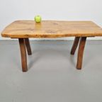 Vintage Brutalist Boomstam Bank Japandi Side Table Eiken '60 thumbnail 6