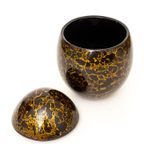 Vintage Houten Sierpotje Zwart Met Goudkleurige Marmerprint thumbnail 3