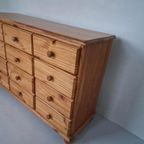 Vintage Grenen Apothekerskastje Toonbank Commode. thumbnail 4