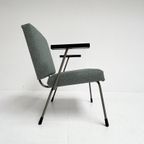 Opnieuw Gestoffeerde Blauwe Gispen 1401 Fauteuil, 1950's thumbnail 3