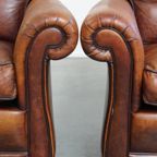 Set Van 2 Schapenleren Armchairs In Engelse Stijl Met Een Unieke Vormgeving En Mooie Kleuren thumbnail 11