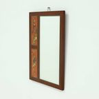 Mid-century Teak And Ceramic Mirror By Atelier Pinson 1960s thumbnail 3