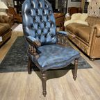 Stoere Engelse Springvale Chesterfield Fauteuil Model Library Jeans Blauw thumbnail 2