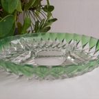 Vintage Ovale 4 Deels Kristalglas Schaal VEBA GLAS thumbnail 4
