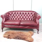 Rundlederen Vintage 2 Zits Chesterfield Bank thumbnail 11