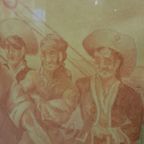 Rode Krijt Tekening Piraten Gedateerd 1939 thumbnail 3