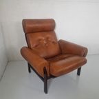 Vintage Deense Fauteuil Cognag Leer thumbnail 2