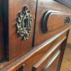 Vintage Houten Dressoir Eiken Met Roze Terra Blad Graniet thumbnail 9