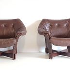 Vintage Deense Leren Fauteuils | Stoel Leer | Danish Leather thumbnail 10