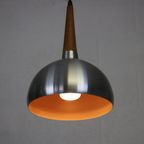 Deense Design Lamp In Aluminium En Teakhout *** Scandinavische Stijl *** thumbnail 2