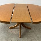 Vintage Eettafel Rond, Hout Verlengbaar 110 - 150 Cm Ø thumbnail 2