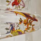 Set Van 6 Limonade Glazen Met Vogel Print Jaren 60 Vintage thumbnail 5