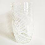 Vintage Glazen Vaas Murano 1950’s Swirl Wit thumbnail 7