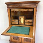 Antieke Biedermeier Secretaire Ladekast Klepkast thumbnail 10