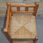 Hoekstoeltje Eikenhout Blank Met Biezen Zitting thumbnail 4