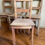 4x Bistrostoelen Stoelen Keukenstoelen Frans Landelijk thumbnail 2