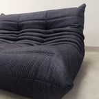 Ligne Roset Togo Set - 1 - 2 Seater & Ottoman - Pinstripe Fabric thumbnail 15