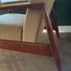 Vintage Fauteuil Teak Velours thumbnail 9