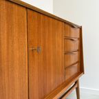 Vintage Houten Dressoir / Sideboard Met 3 Deurtjes En 4 Lades thumbnail 10
