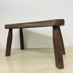 Brutalist Solid Oak Wooden Side Table , 1970S thumbnail 9