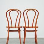 Super Charmante Set Van 4 Rode Vintage Thonet Design Bistrostoelen. thumbnail 5