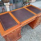 Klassieke Engelse Schrijftafel, Bureau, Partnerdesk, Met Led thumbnail 3