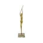 Abstract Beeld Naakte Vrouw Ballerina Art Deco Stijl Messing 51cm thumbnail 4