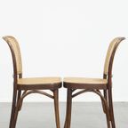 Set Van 2 Tijdloze En Charmante Bistro Stoeltjes In De Stijl Van Thonet Met Uniek Houten Frame thumbnail 3