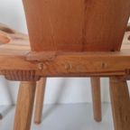 2 Brutalist Spaanse Lage Stoelen Grenen Vintage. thumbnail 8