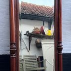 Prachtige Grote Antiek Mahonie Spiegel Met Massieve Pilaren En Geslepen Glas thumbnail 2