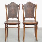 Set Van 6 Originele Antieke Jacob En Josef Kohn Bentwood Design Thonet Stoelen Uit Begin 20e Eeuw thumbnail 12
