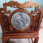 Antiek Palissander Bureau Met Ingelegd Marmer En Bijpassende thumbnail 18