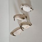 Een Set Van 4 Houten Vogels Messing Vogels Pinquin Vogels thumbnail 3