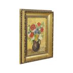 Oud Amateur Schilderij Bloemen Gouden Barok Lijst Bleyaert 28X23Cm thumbnail 4